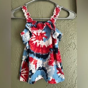 Patriotic Tie Dye Ruffle Tank